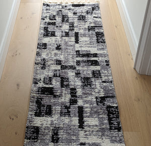 Moroccan Grey Patchwork Shaggy Rugs - Lush