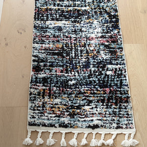 Multicoloured Abstract Shaggy Runner Rug- Lush