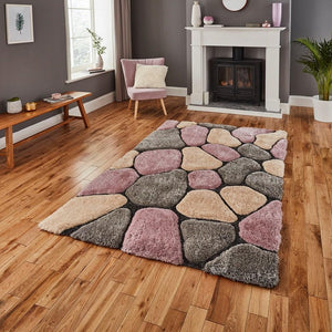 Pebbles, Blush , Pink , Shaggy, black, cream, rug, rugs