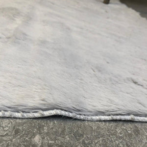 Cheap Shaggy Rabbit Faux Fur Light Grey Rug Rugs Rugs for sale