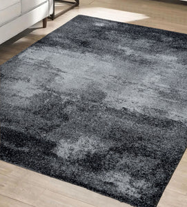 Black Distressed Abstract Area Rug - Pori