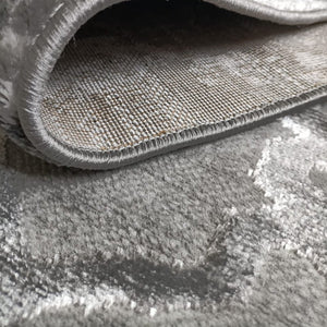 Grey Moroccan High Sheen Living Room Rug - Tuscana