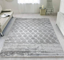 Load image into Gallery viewer, Grey Moroccan High Sheen Living Room Rug - Tuscana