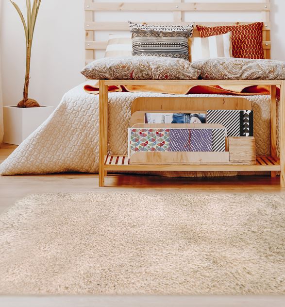 Champagne Washable and Non Slip Shaggy Rug - Reno