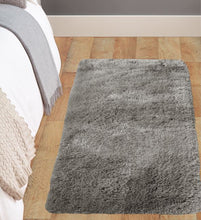 Load image into Gallery viewer, Grey Washable and Non Slip Thick Shaggy Rug - Reno