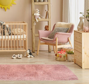 Blush Pink Washable and Non Slip Shaggy Rug - Reno