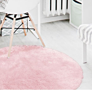 Blush Pink Washable and Non Slip Shaggy Rug - Reno