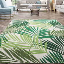 Load image into Gallery viewer, Green Tropical Washable Outdoor Rug - Ota