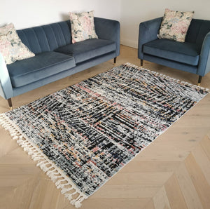 Multicoloured Abstract Shaggy Runner Rug- Lush