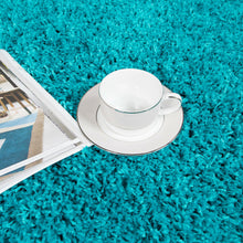 Load image into Gallery viewer, Teal Blue Modern Shaggy Rug - Gallery