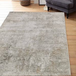 Cream And Gold Ombre Abstract Living Room Rug - Tuscana