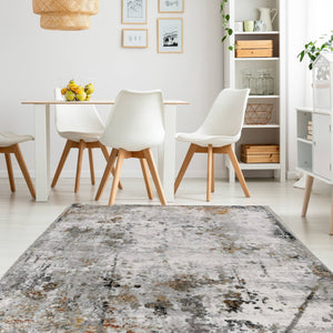 Grey Ombre Abstract Living Room Rug - Tuscana