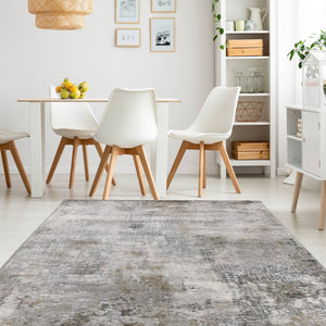 Modern Soft Grey Abstract Living Room Rug - Tuscana