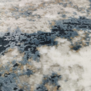 Navy Blue Abstract Living Room Rug - Tuscana
