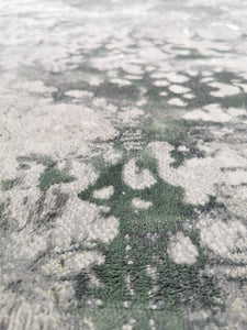 Emerald Green and Grey Abstract Rug - Tronso