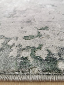 Emerald Green and Grey Abstract Rug - Tronso