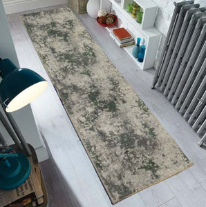 Emerald Green and Grey Abstract Rug - Tronso