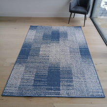 Load image into Gallery viewer, Blue Patchwork Reversible Outdoor Rug - Capri