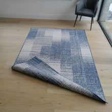 Load image into Gallery viewer, Blue Patchwork Reversible Outdoor Rug - Capri