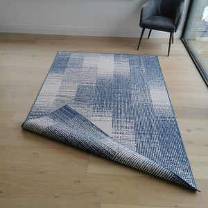 Blue Patchwork Reversible Outdoor Rug - Capri