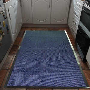 Navy Non Slip And Washable Door Mat - Barrier