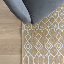 Load image into Gallery viewer, Gold Tribal Flatweave Indoor Outdoor Rug - Casa
