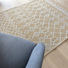 Load image into Gallery viewer, Gold Tribal Flatweave Indoor Outdoor Rug - Casa