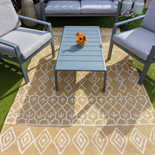 Load image into Gallery viewer, Gold Tribal Flatweave Indoor Outdoor Rug - Casa