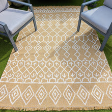 Load image into Gallery viewer, Gold Tribal Flatweave Indoor Outdoor Rug - Casa