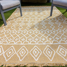 Load image into Gallery viewer, Gold Tribal Flatweave Indoor Outdoor Rug - Casa