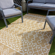 Load image into Gallery viewer, Gold Tribal Flatweave Indoor Outdoor Rug - Casa