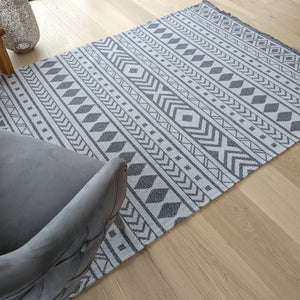 Light Grey Scandi Flatweave Outdoor Rug - Casa