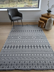 Light Grey Scandi Flatweave Outdoor Rug - Casa