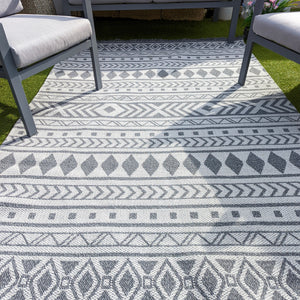 Light Grey Scandi Flatweave Outdoor Rug - Casa