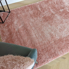 Load image into Gallery viewer, Blush Pink Shimmering Polyester Shaggy Rug - Heavy Deco
