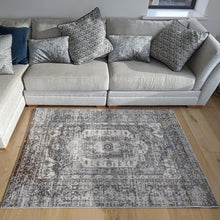 Load image into Gallery viewer, Grey Distressed Medallion Traditional Area Rug - Orion