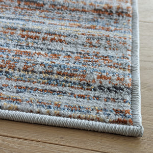 Grey and Multi Scandi Striped Area Rug - Orion